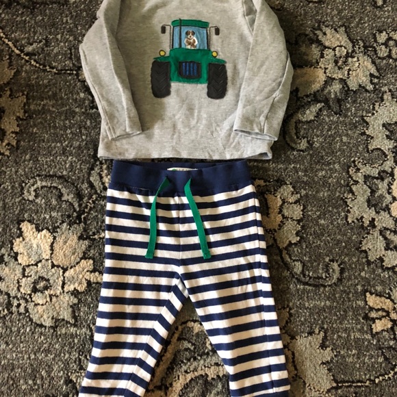 Mini Boden boys tractor set 6-12m VGUC adorable - Picture 2 of 8